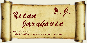 Milan Jaraković vizit kartica